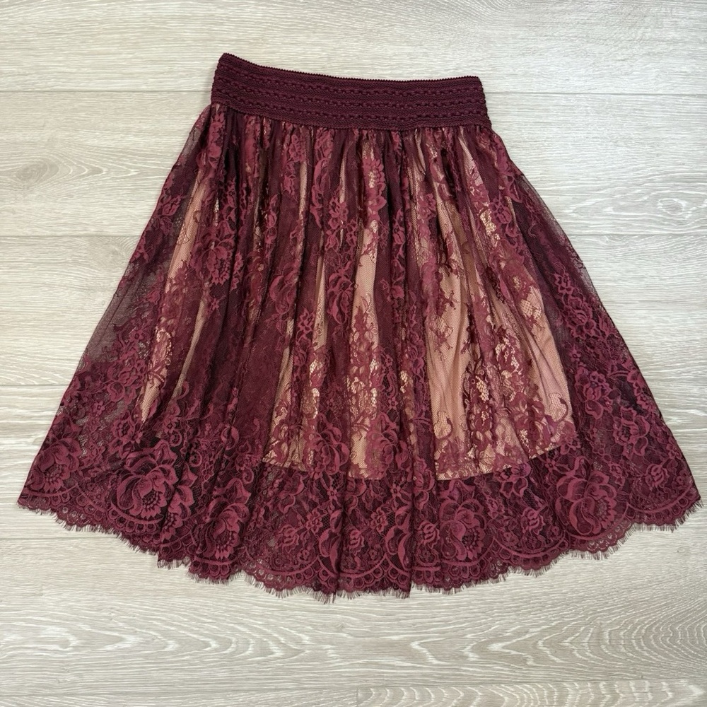 Rue21 Deep Red Smocked Skirt